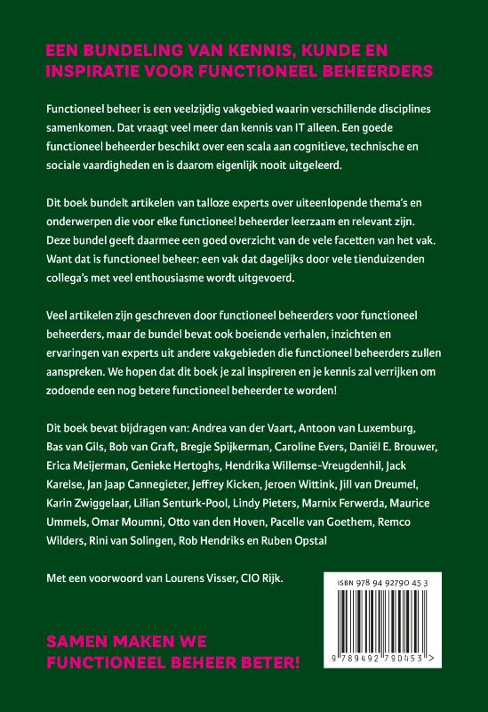 Achterkant van De functioneel beheer bundel