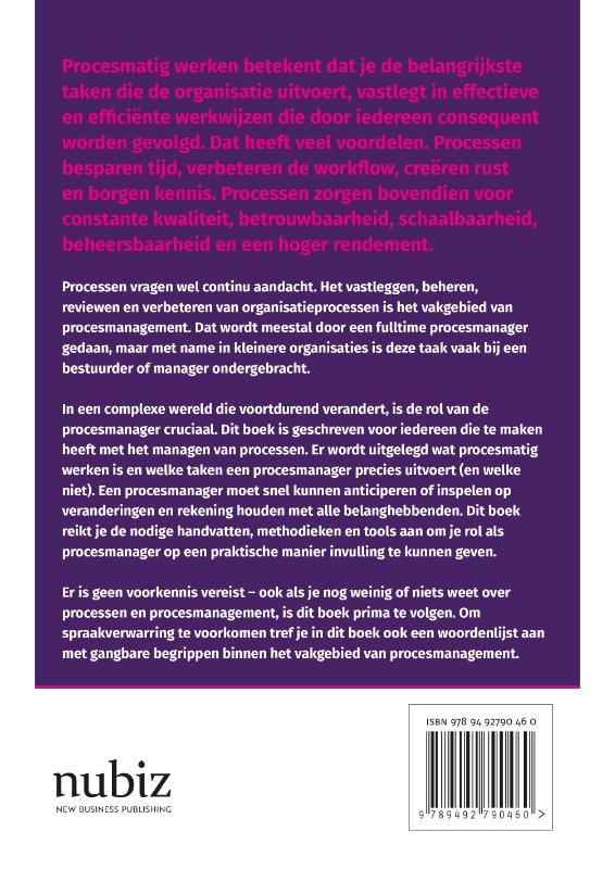 Achterkant van Pragmatisch procesmanagement