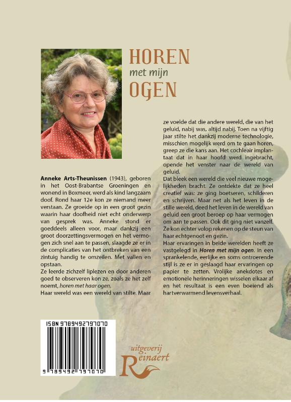 Achterkant van Horen met mijn ogen