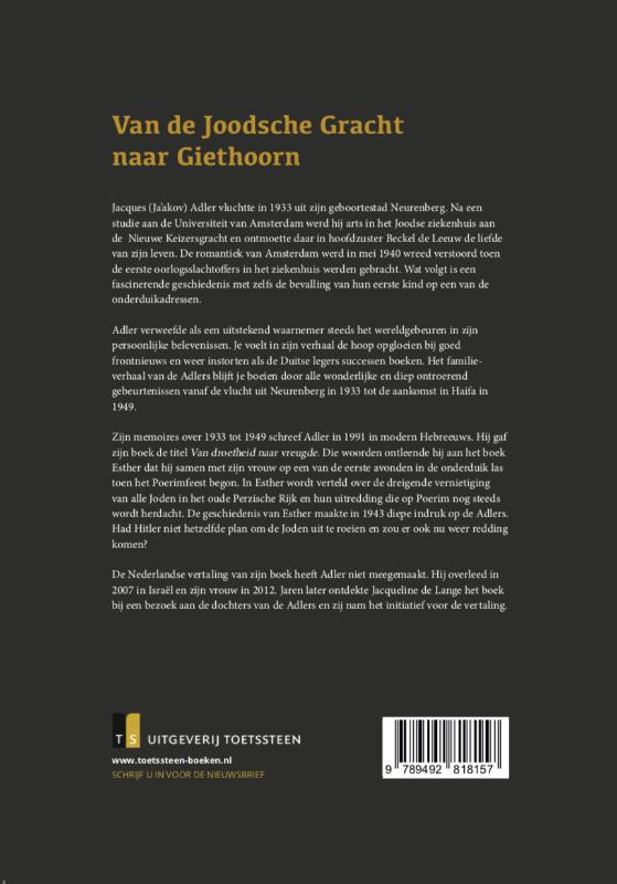 Achterkant van Toen het te gevaarlijk werd aan de Nieuwe Keizersgracht