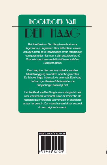 Achterkant van Kookboek van Den Haag