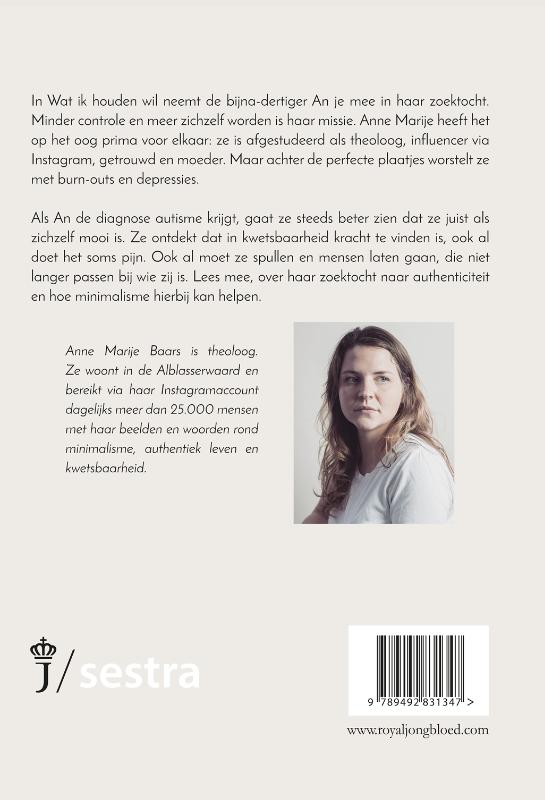Achterkant van Wat ik houden wil