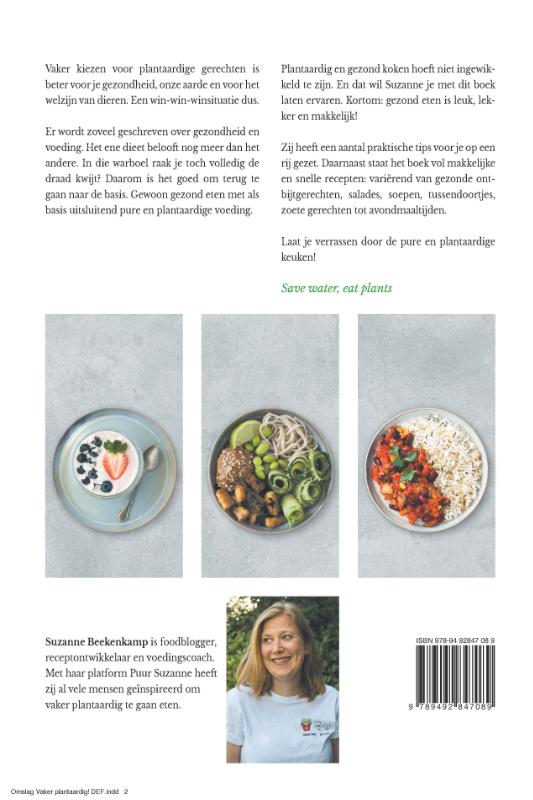 Achterkant van Vaker plantaardig!