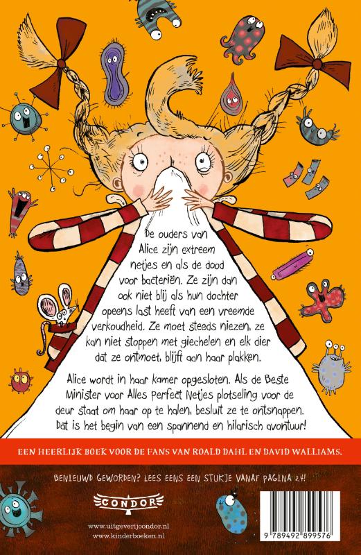 Achterkant van Alice en het bacteriemysterie