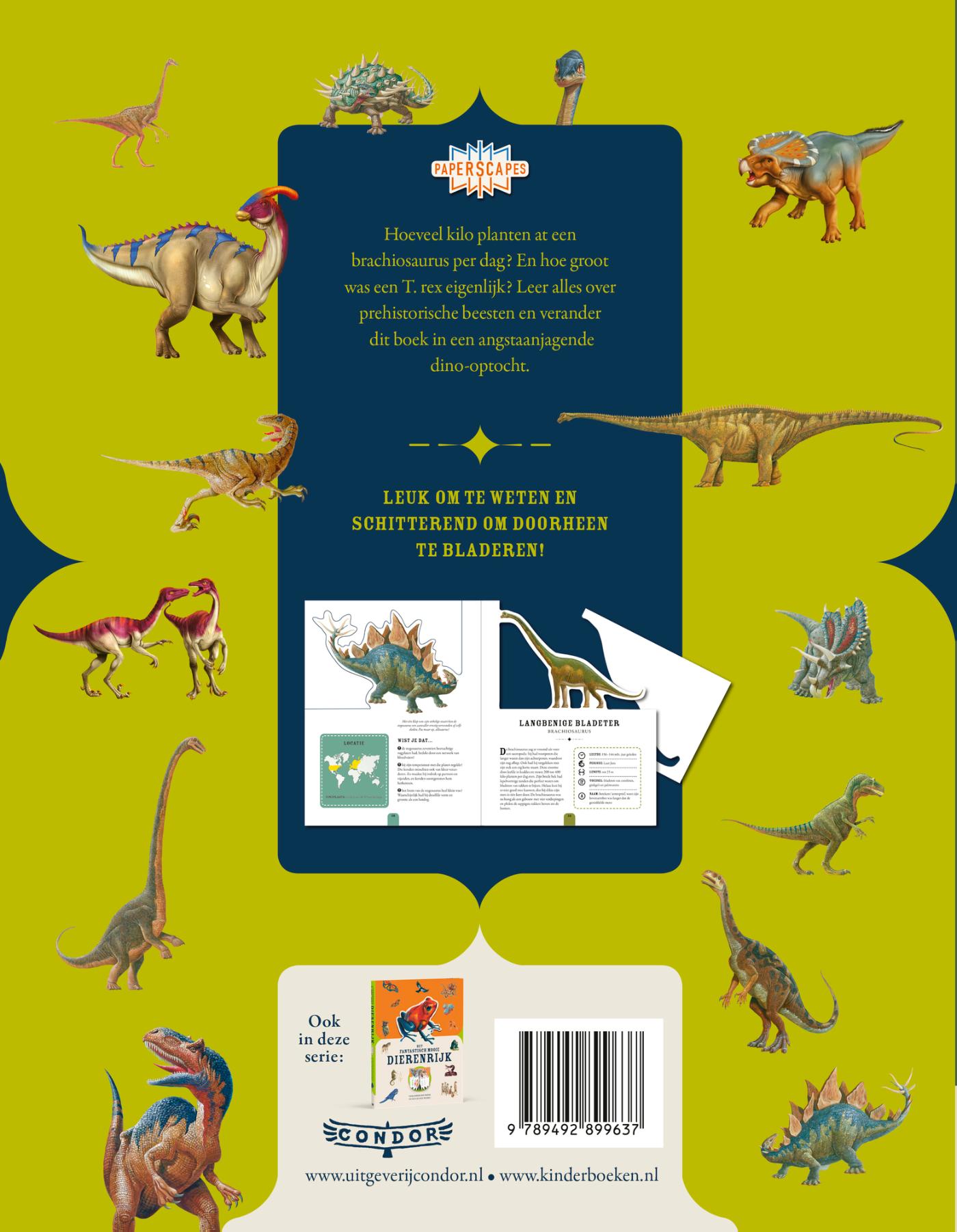Achterkant van De woeste wereld van de dino's