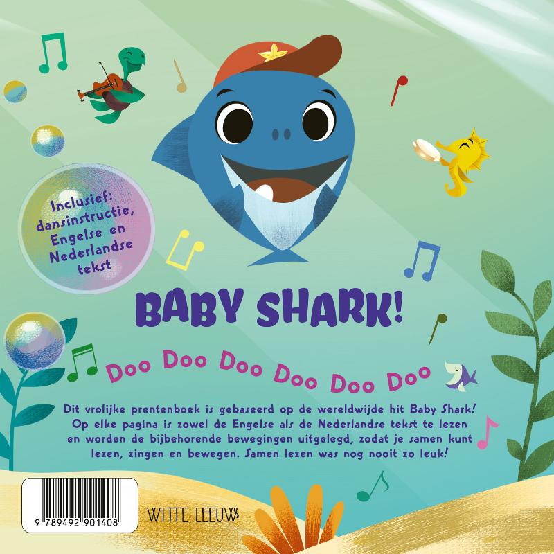 Achterkant van Baby Shark