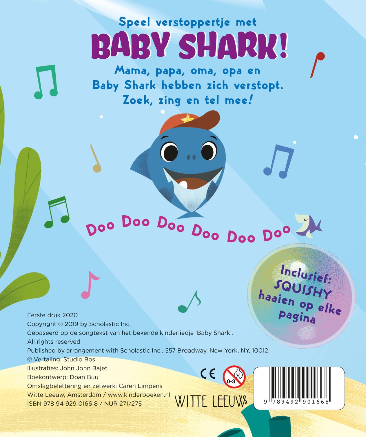 Achterkant van Verstoppertje met Baby Shark