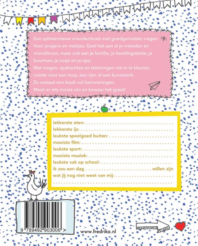 Achterkant van Vriendenboek