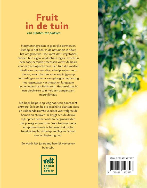 Achterkant van Fruit in de tuin
