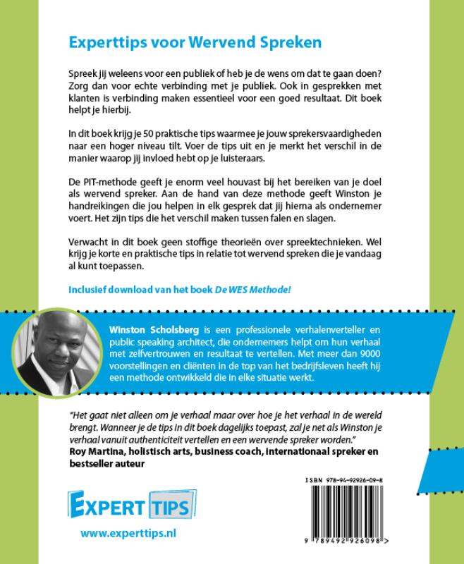 Achterkant van Experttips voor Wervend Spreken