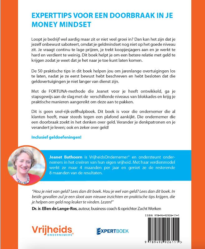 Achterkant van Experttips voor een Doorbraak in je Money Mindset