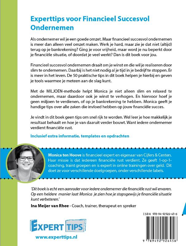 Achterkant van Experttips voor Financieel Succesvol Ondernemen