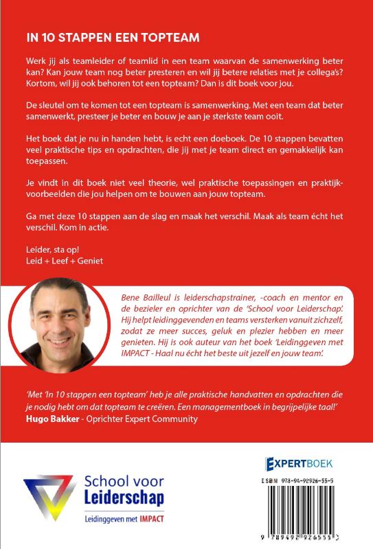 Achterkant van In 10 stappen een topteam
