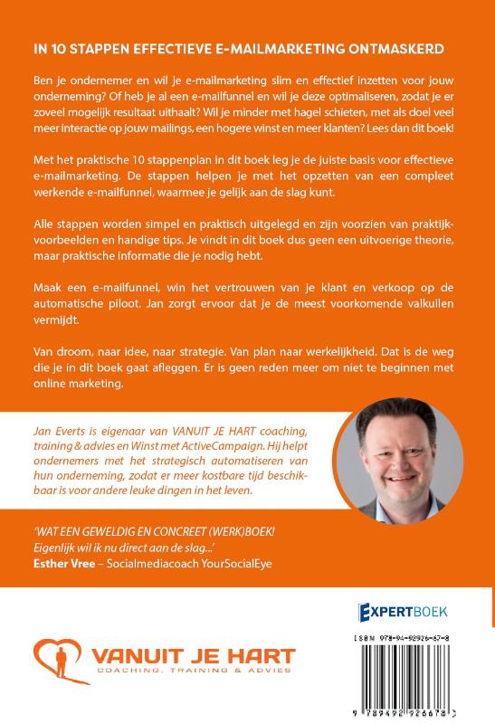 Achterkant van In 10 stappen effectieve e-mailmarketing ontmaskerd