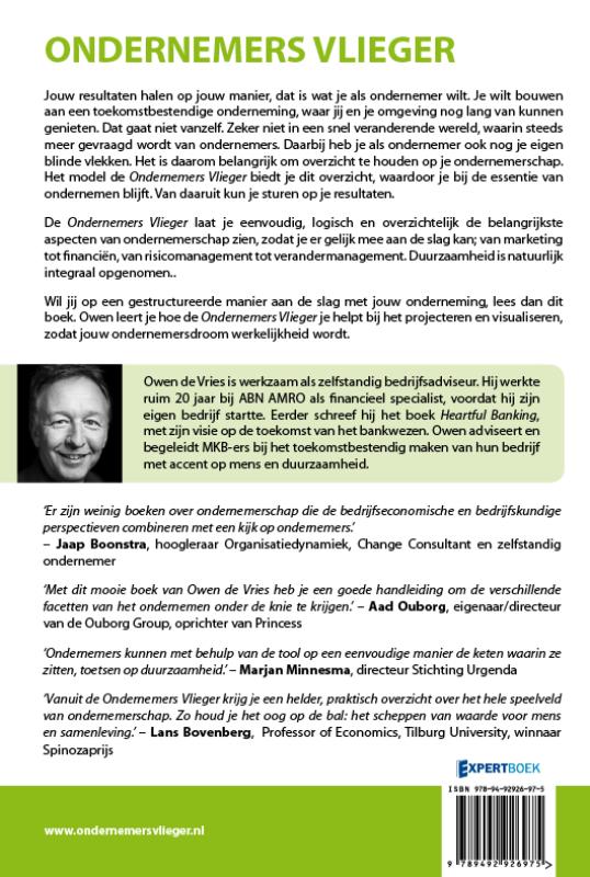 Achterkant van Ondernemers Vlieger