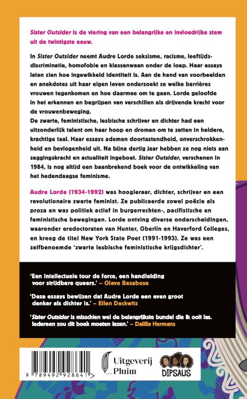 Achterkant van Sister Outsider
