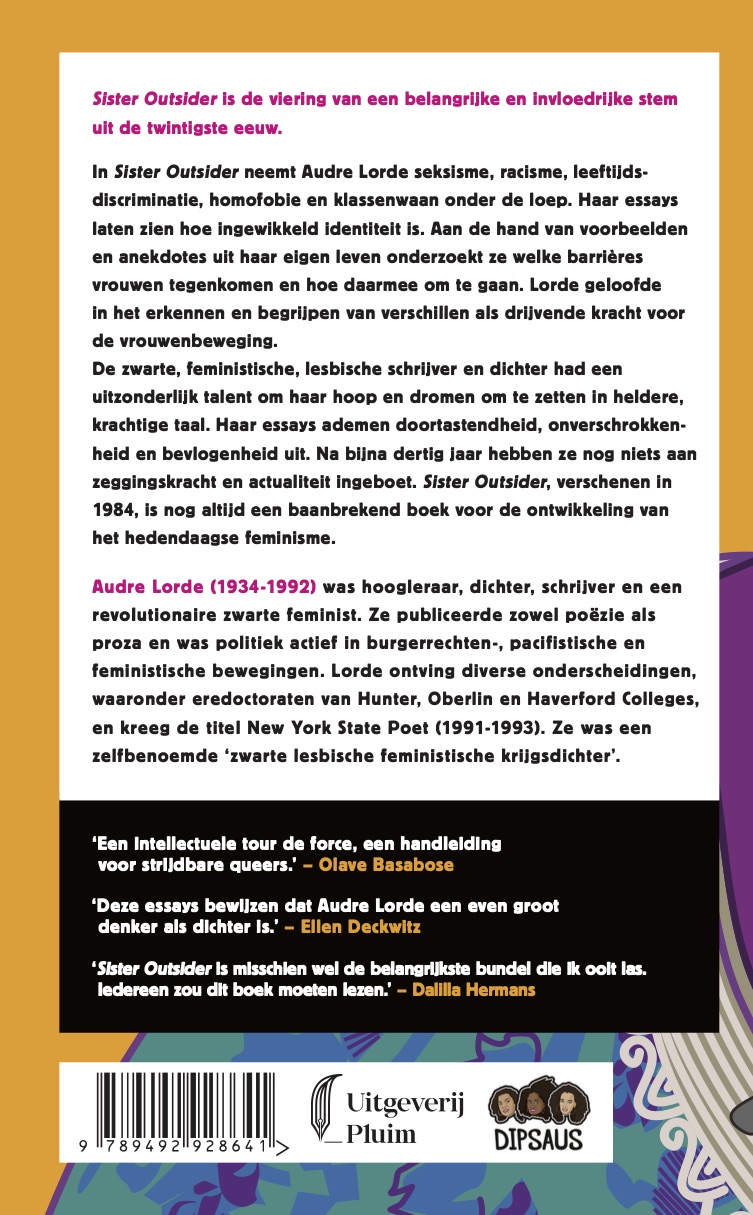 Achterkant van Sister Outsider