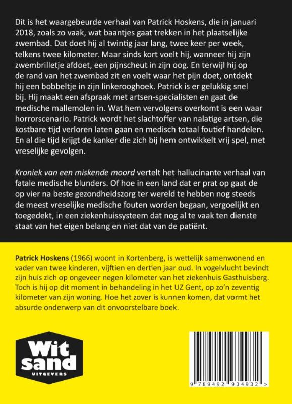 Achterkant van Kroniek van een miskende moord