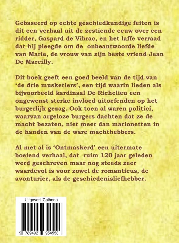 Achterkant van Ontmaskerd