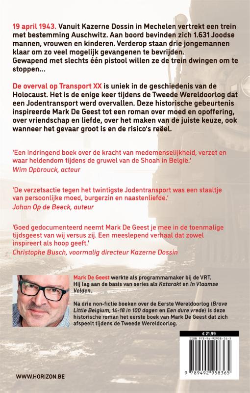 Achterkant van Transport XX. Bestemming Auschwitz