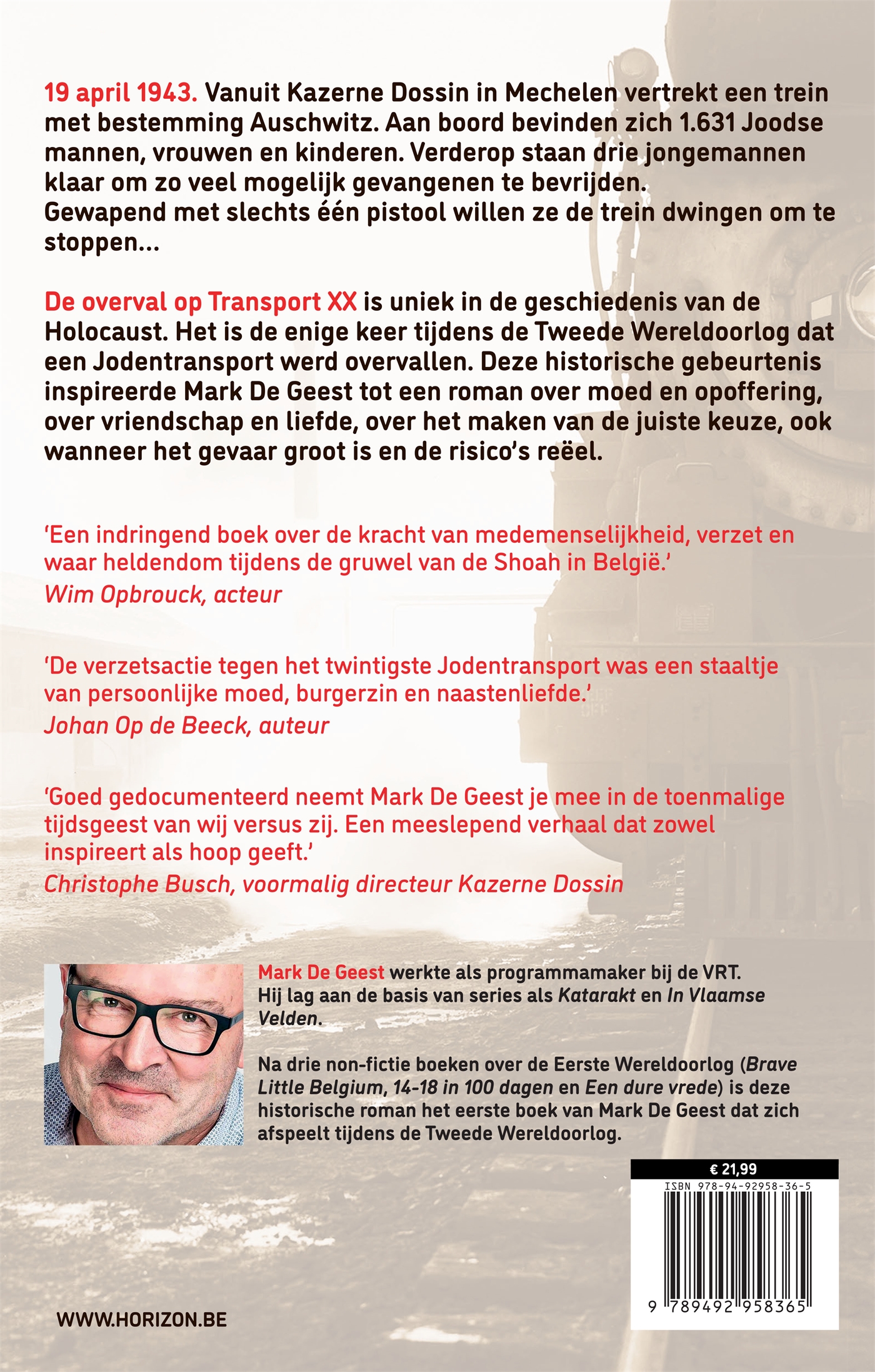 Achterkant van Transport XX. Bestemming Auschwitz