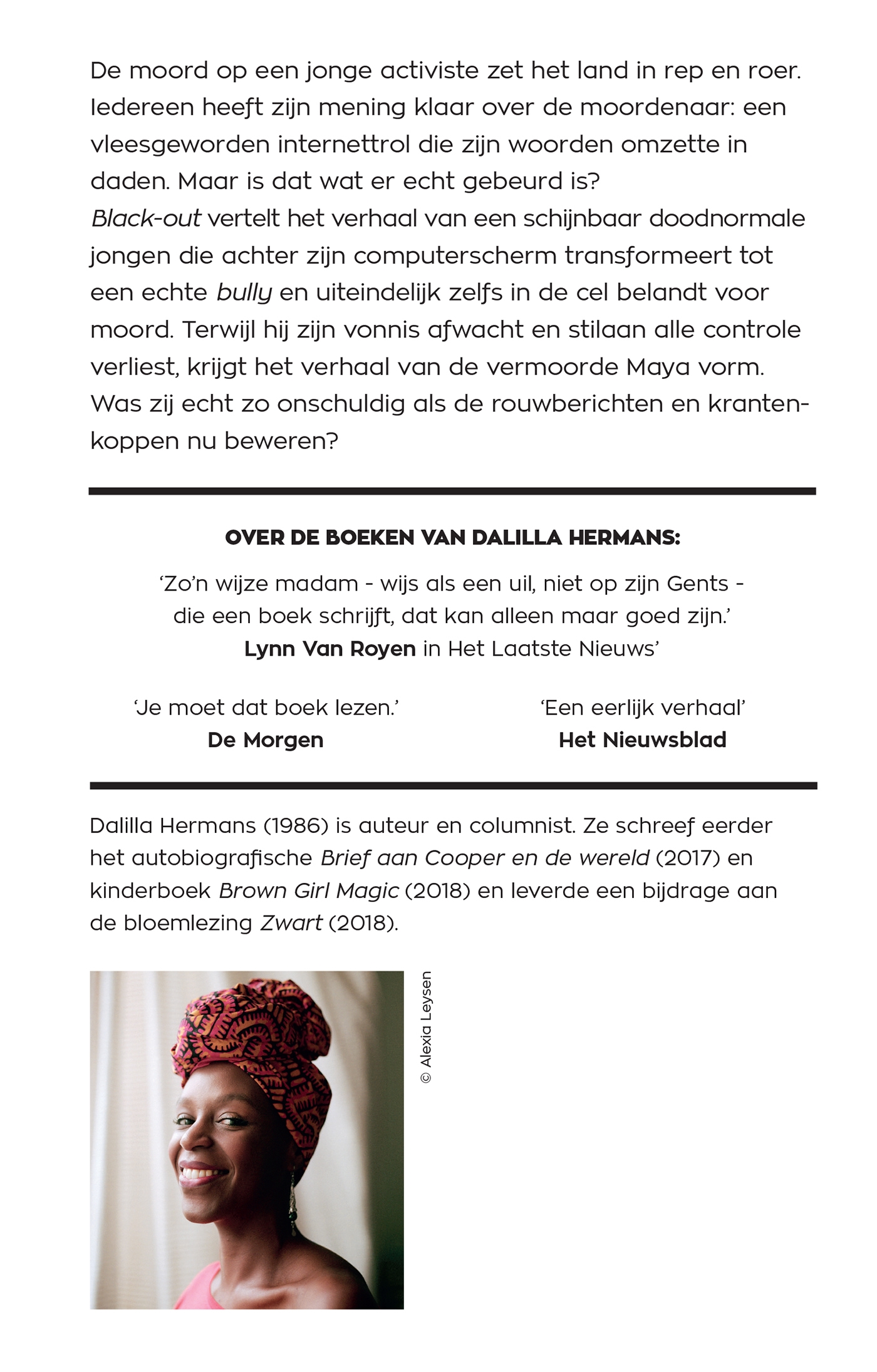 Achterkant van Black-out