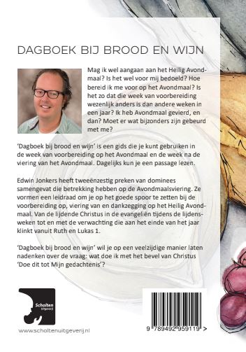 Achterkant van Dagboek bij brood en wijn