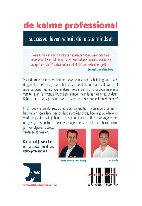 Achterkant van De kalme professional