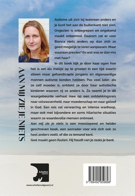 Achterkant van Aan mij zie je niets