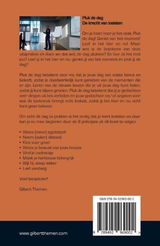 Achterkant van Pluk de dag
