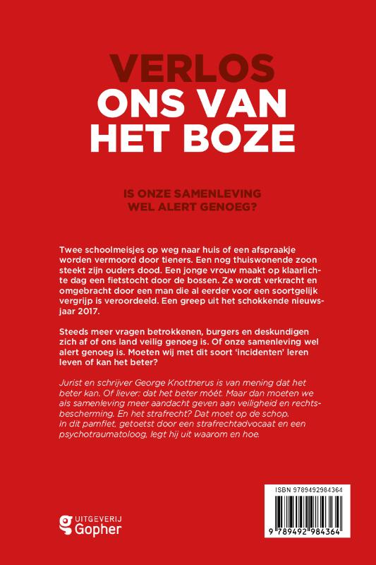Achterkant van Verlos ons van het boze
