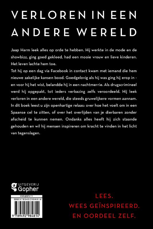 Achterkant van Verloren in een andere wereld