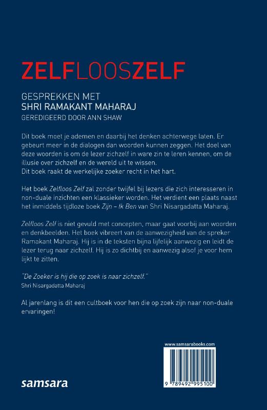 Achterkant van Zelfloos Zelf