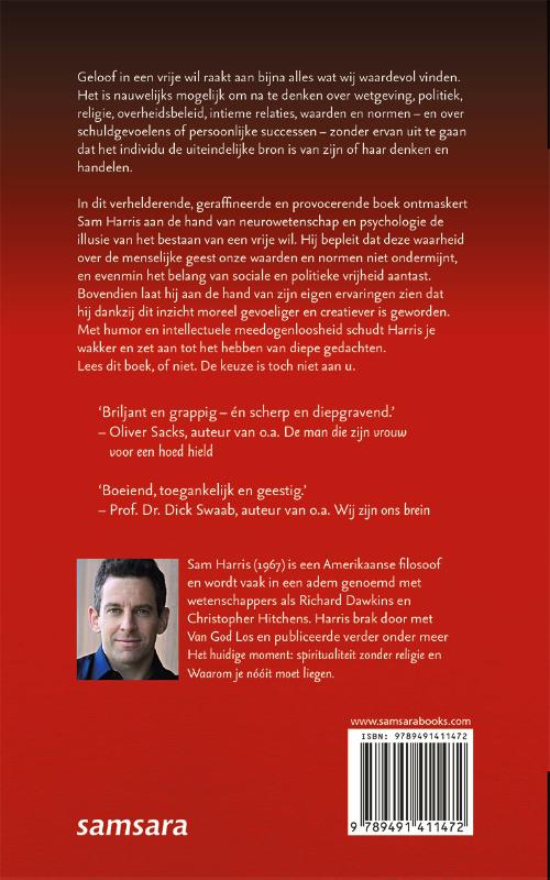 Achterkant van De vrije wil