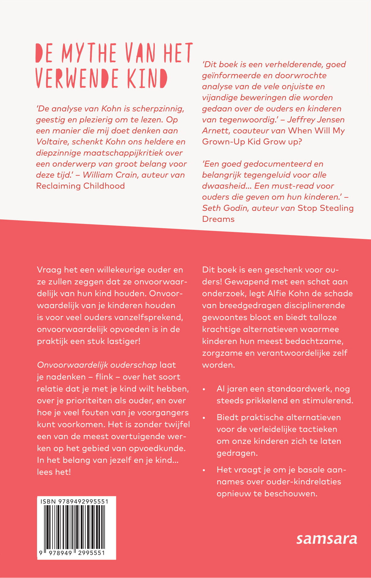 Achterkant van De mythe van het verwende kind