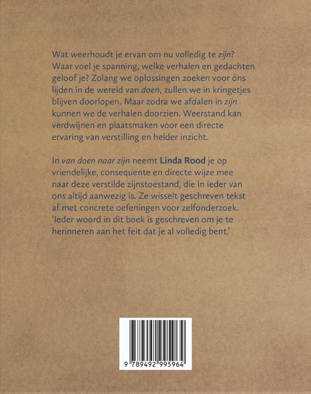 Achterkant van Van doen naar zijn