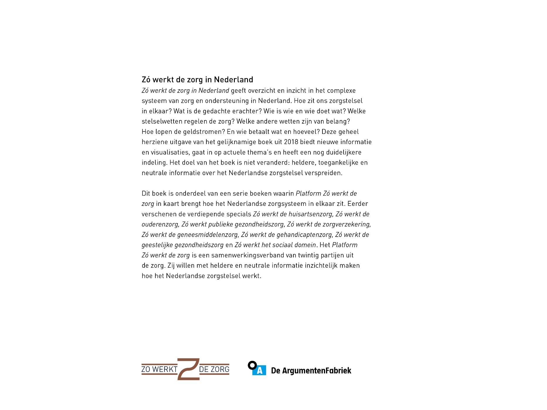 Achterkant van Zo werkt de zorg in Nederland