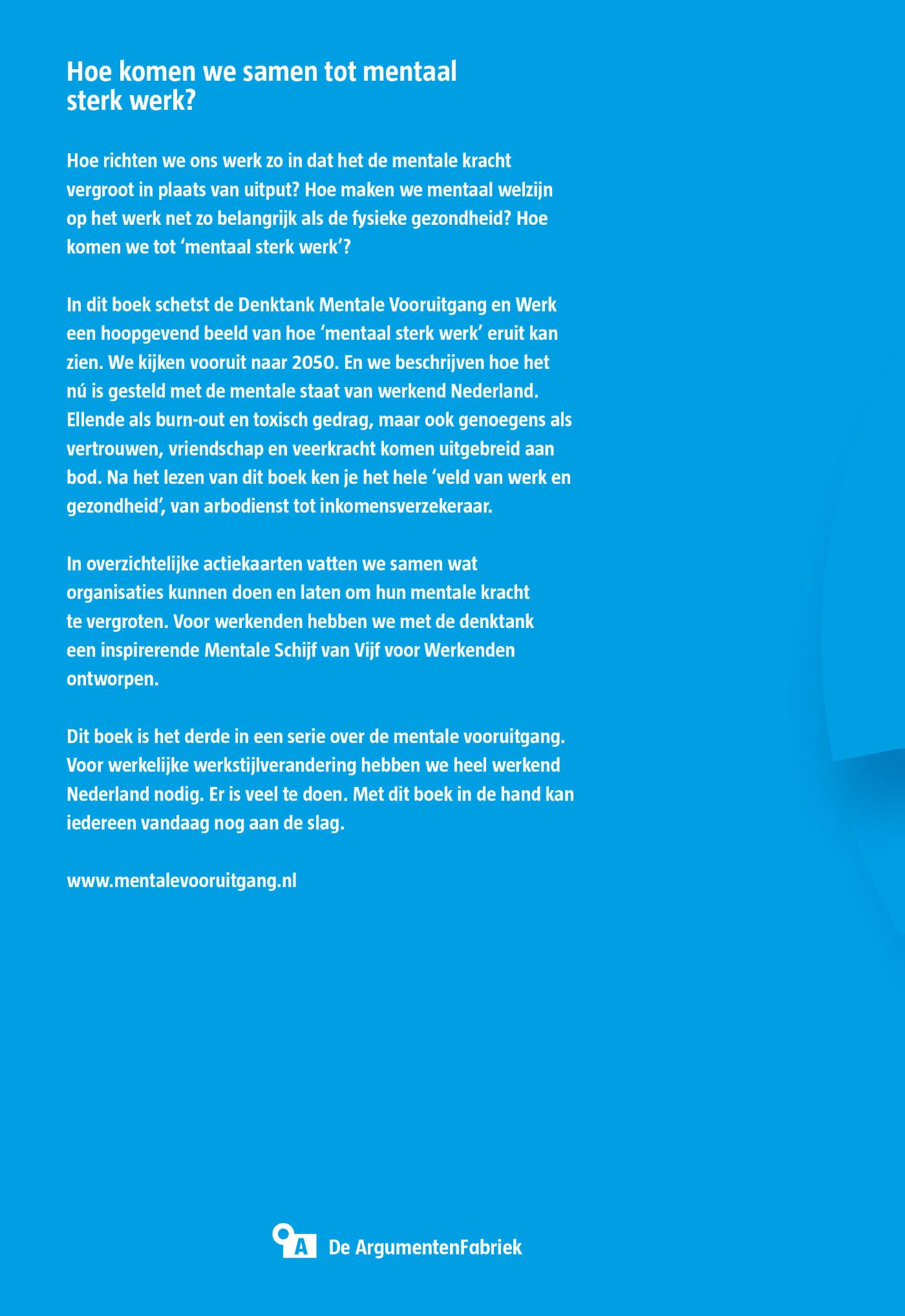 Achterkant van Mentale vooruitgang en werk