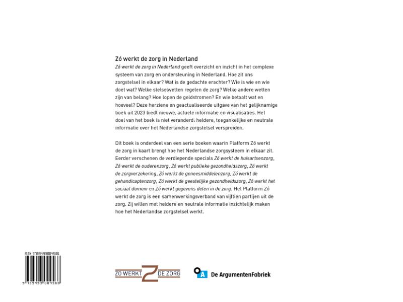 Achterkant van Zó werkt de zorg in Nederland