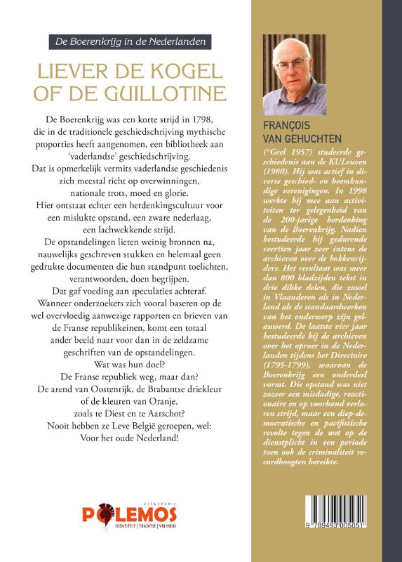 Achterkant van Liever de kogel of de guillotine