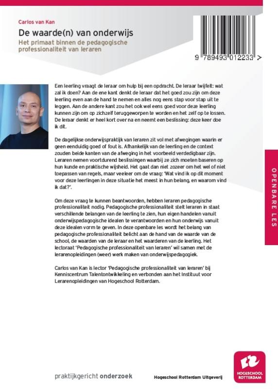 Achterkant van De waarde(n) van onderwijs