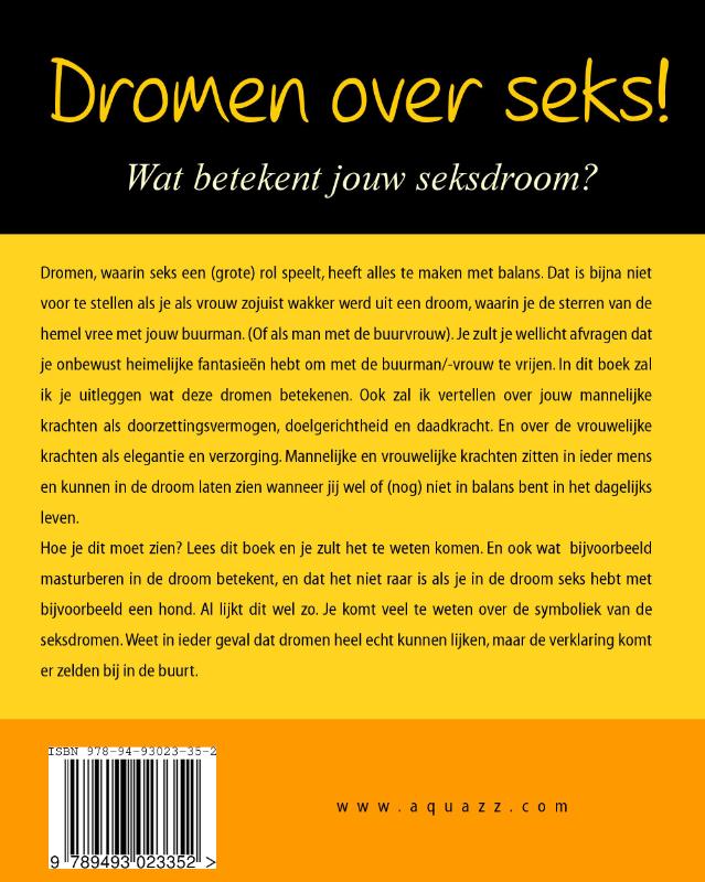 Achterkant van Dromen over seks