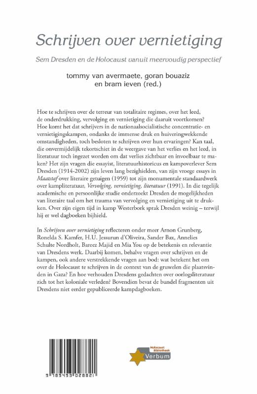 Achterkant van Schrijven over vernietiging