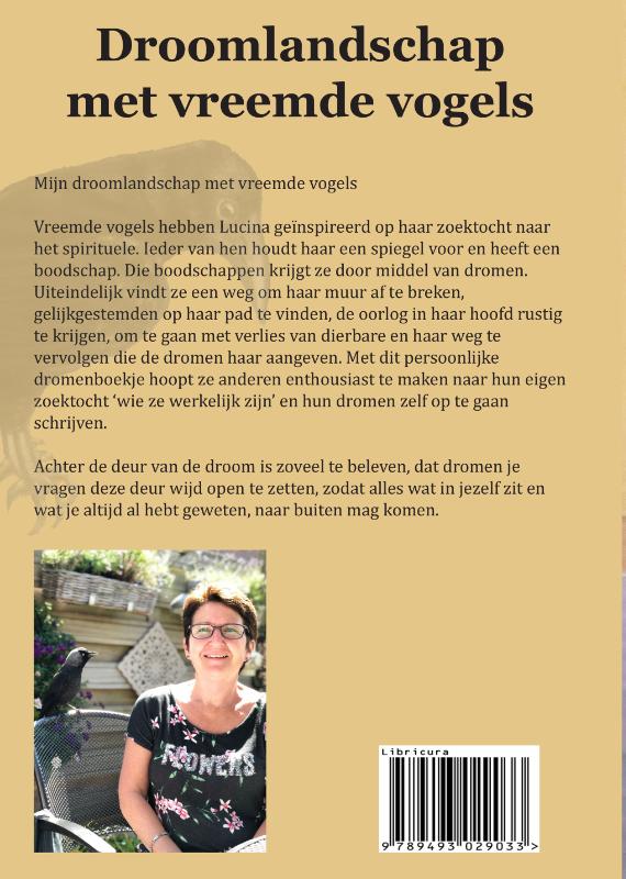 Achterkant van Droomlandschap met vreemde vogels