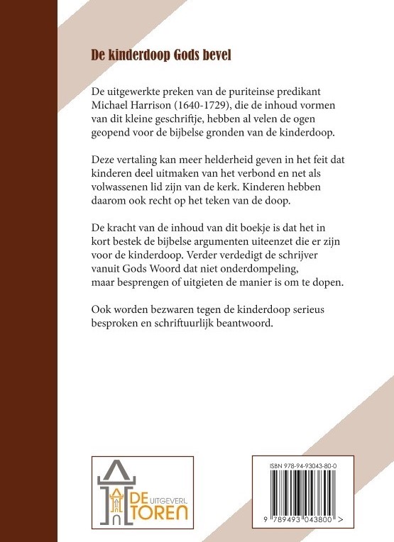 Achterkant van De kinderdoop Gods bevel