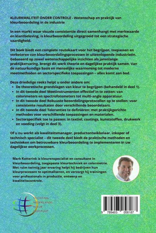 Achterkant van Kleurmeting en beoordeling