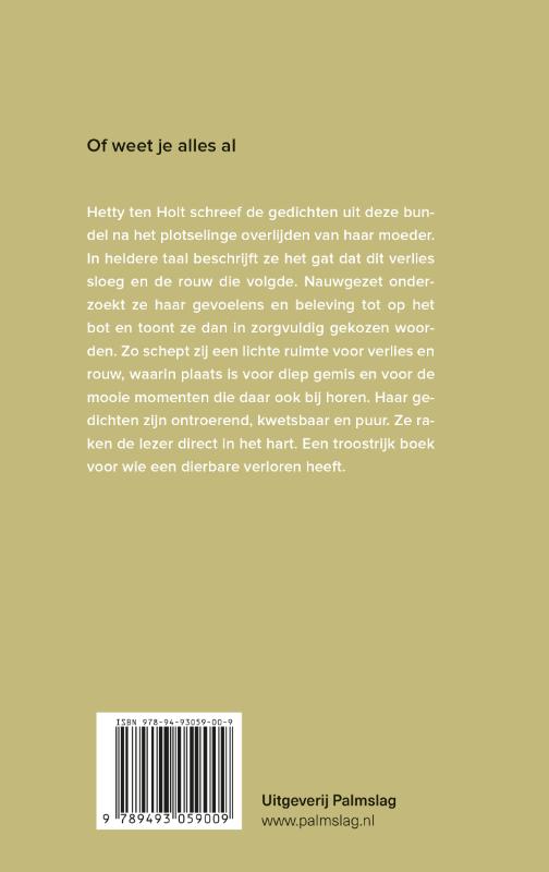 Achterkant van Of weet je alles al