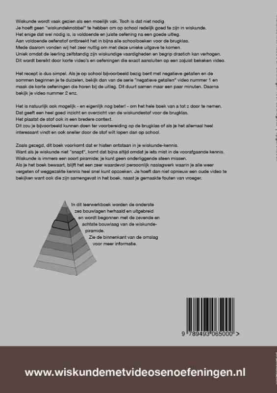 Achterkant van opgavenboek