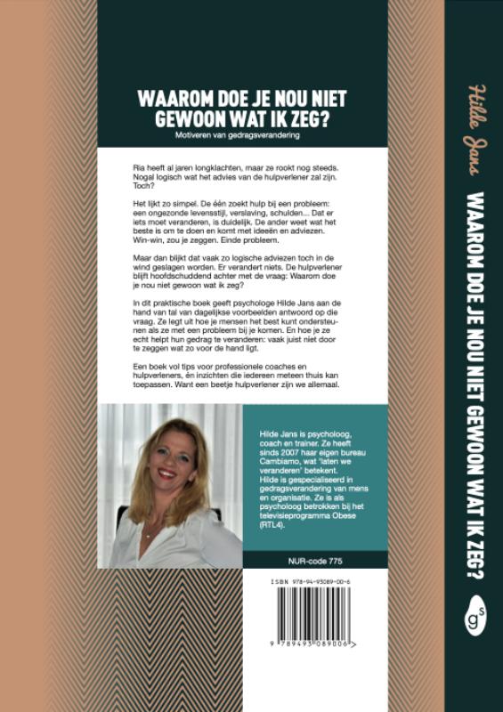 Achterkant van Waarom doe je nou niet gewoon wat ik zeg?