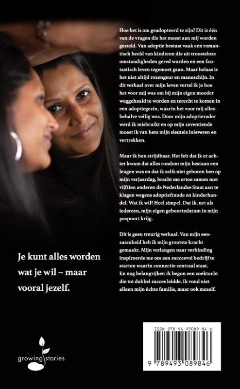 Achterkant van Niet geboren op mijn verjaardag